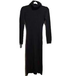 Koji Yohji Vintage Women's Size Small Ribbed Turtleneck Sweater Dress Wool Blend